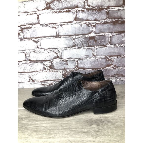Cinti Vero Black Leather Designer Lace Up Oxfords Dress Shoes Men Sz 44EU/11M US main image 16